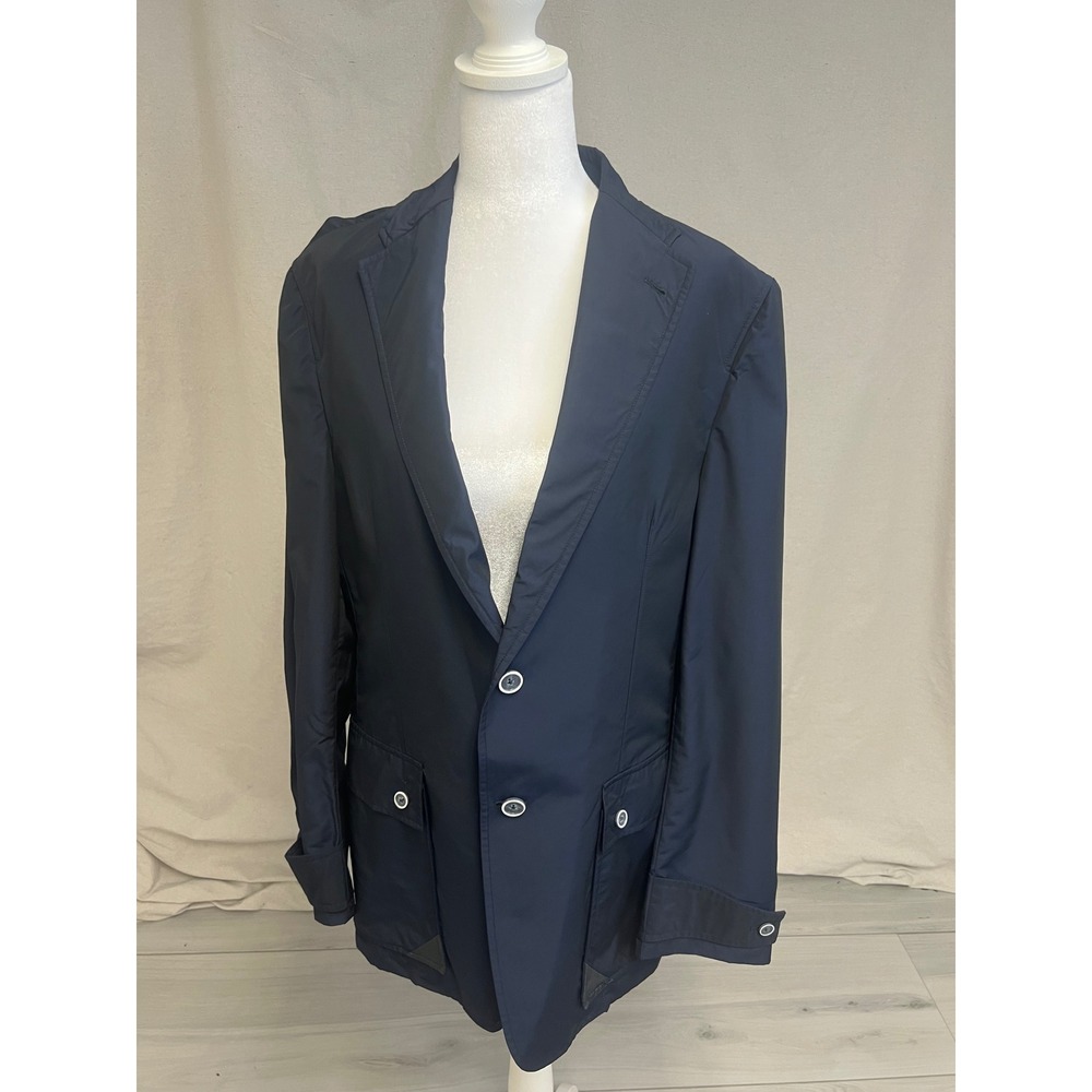 Joseph Abboud Spring Jacket Navy Blue Tech Nylon Sz 40 Utility Travel Gorpcore‎